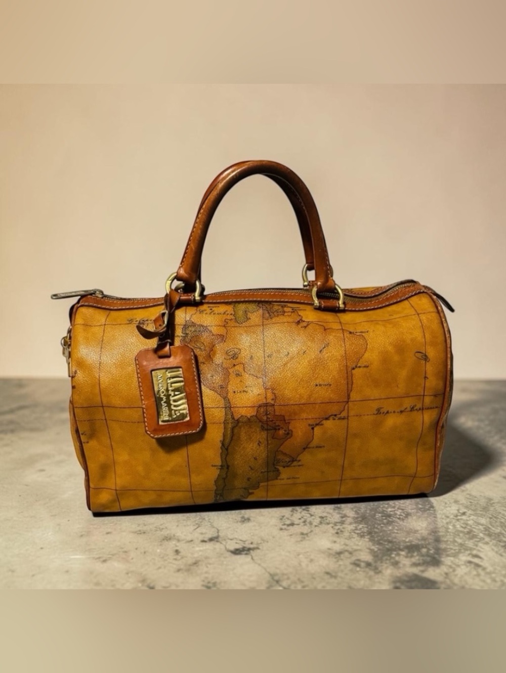 Alviero Martini World Map Boston Bag - Picture 5 of 15